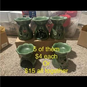 Green Ceramic Oil Burners Set
